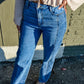 Falling Hard Color-Blocked Denim Pants