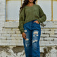 Distressed Denim Jogger Pants