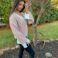 Full of Love Knit Block Sweater (Rose)