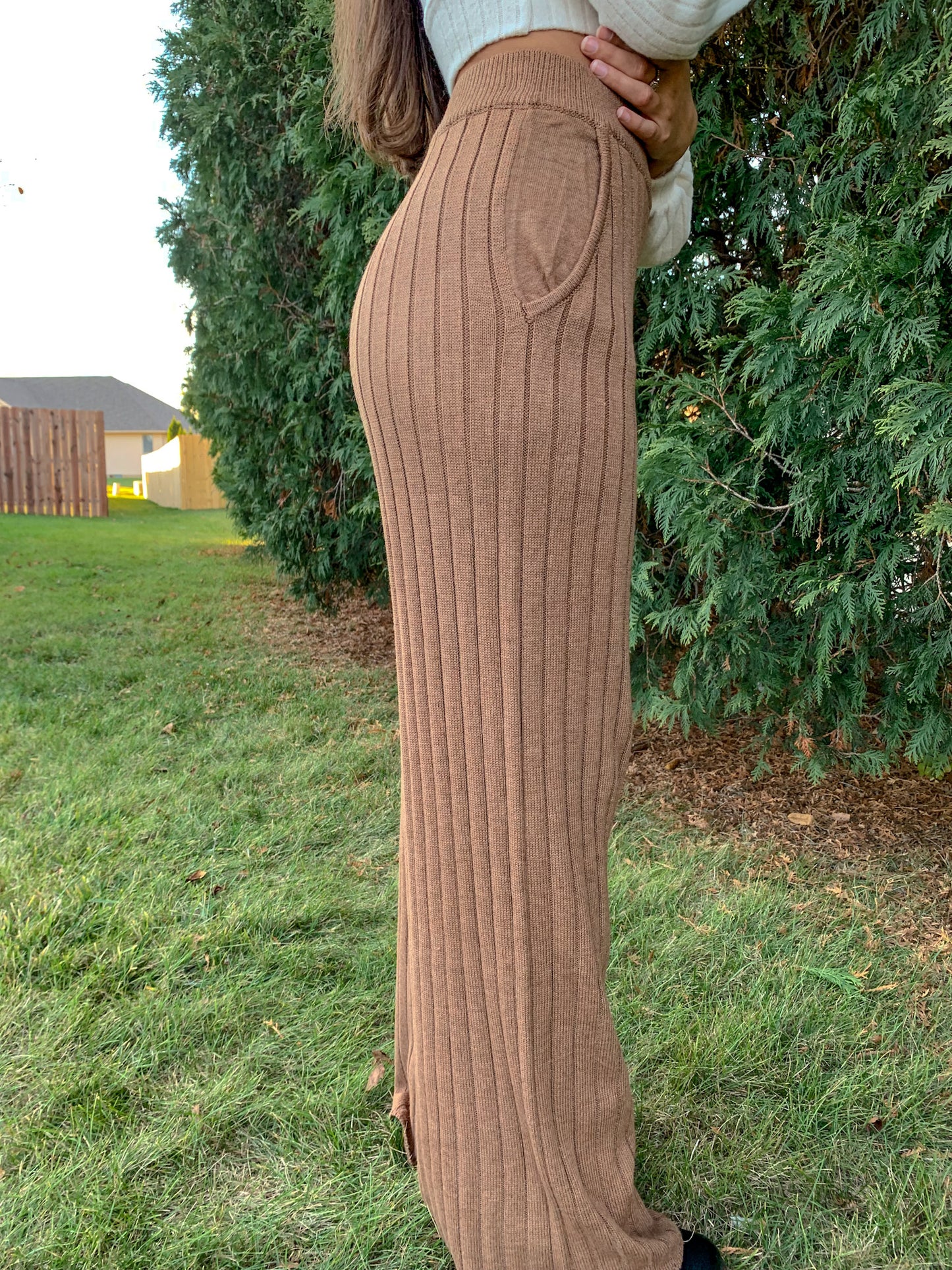 Home Sweet Home Ribbed Pants (Camel)