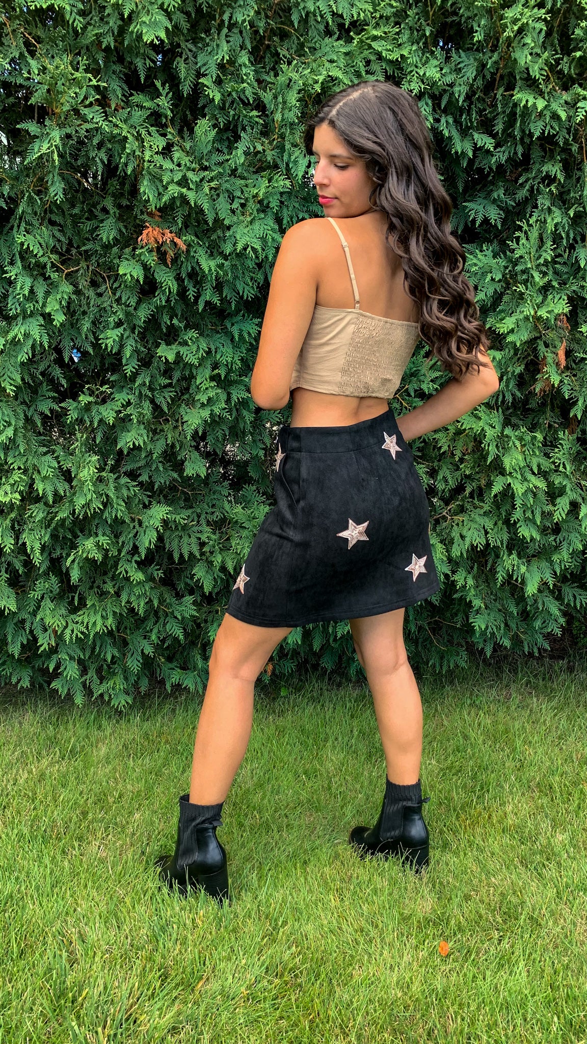 Nashville Stars Suede Skirt (Black)