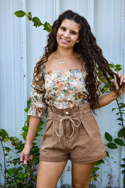 Cinnamon Spice Paper Bag Shorts