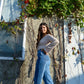 Falling Hard Color-Blocked Denim Pants