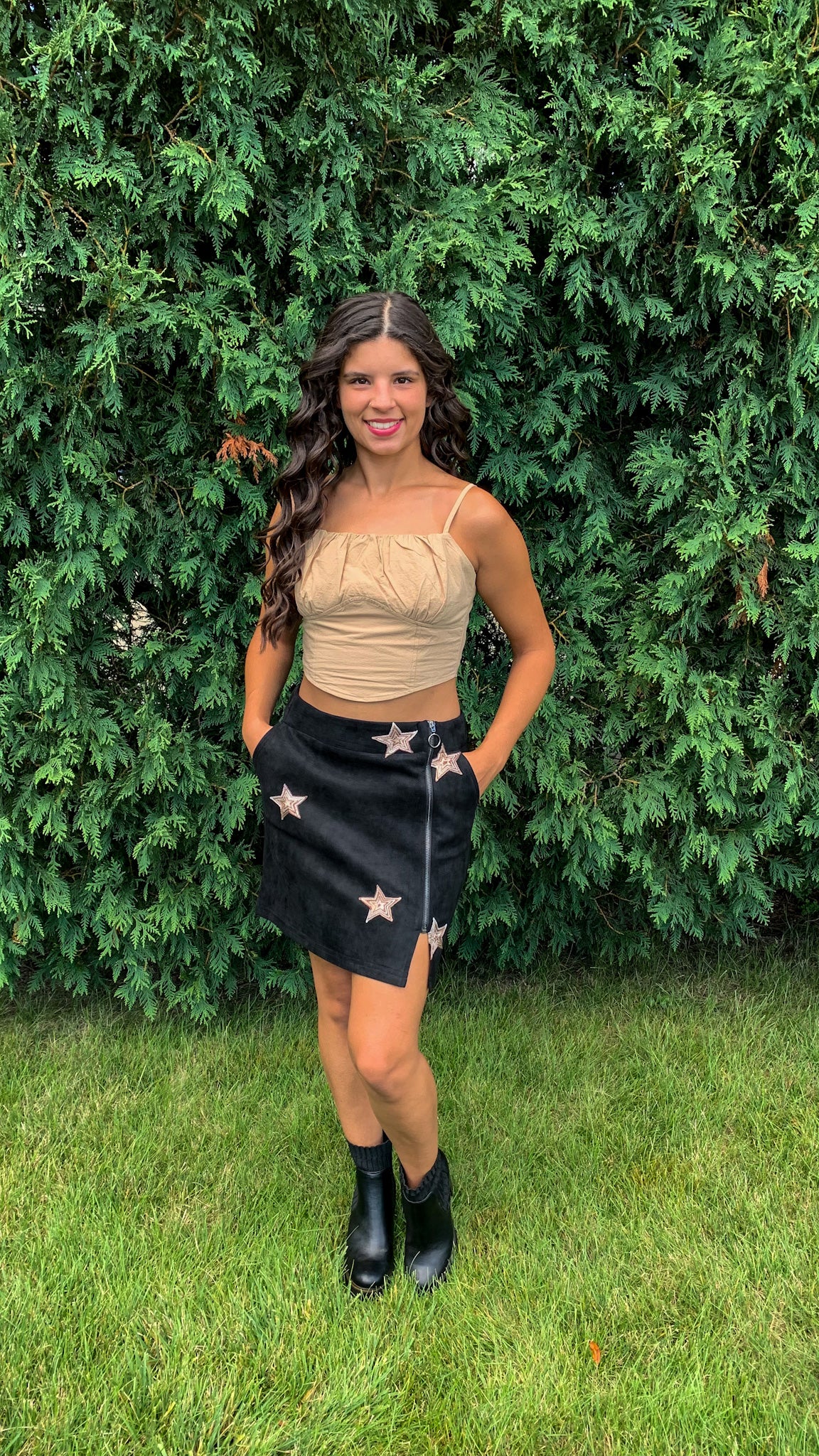 Nashville Stars Suede Skirt (Black)