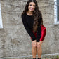 Black Cable Knit Cropped Sweater
