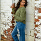 Matcha Green Dolman Chenille Sweater