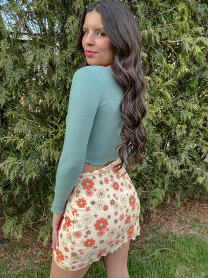 Feeling Edgy Retro Floral Skirt