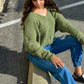 Matcha Green Dolman Chenille Sweater