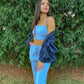 Butterfly Blue Cropped Cami